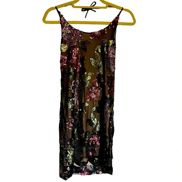 Lovely Day Floral Sequin Halter Dress Size Large Fairycore - Picture 1 of 9